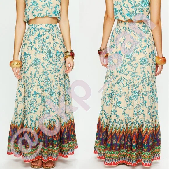 NWT Free People Sunrise Maxi Skirt Sz L